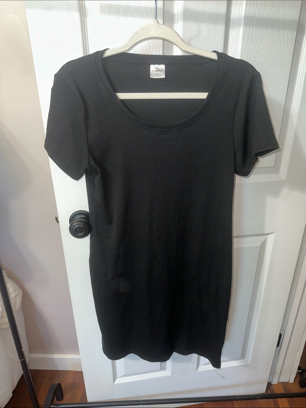 Classic Black Scoop-Neck Tunic Top by
